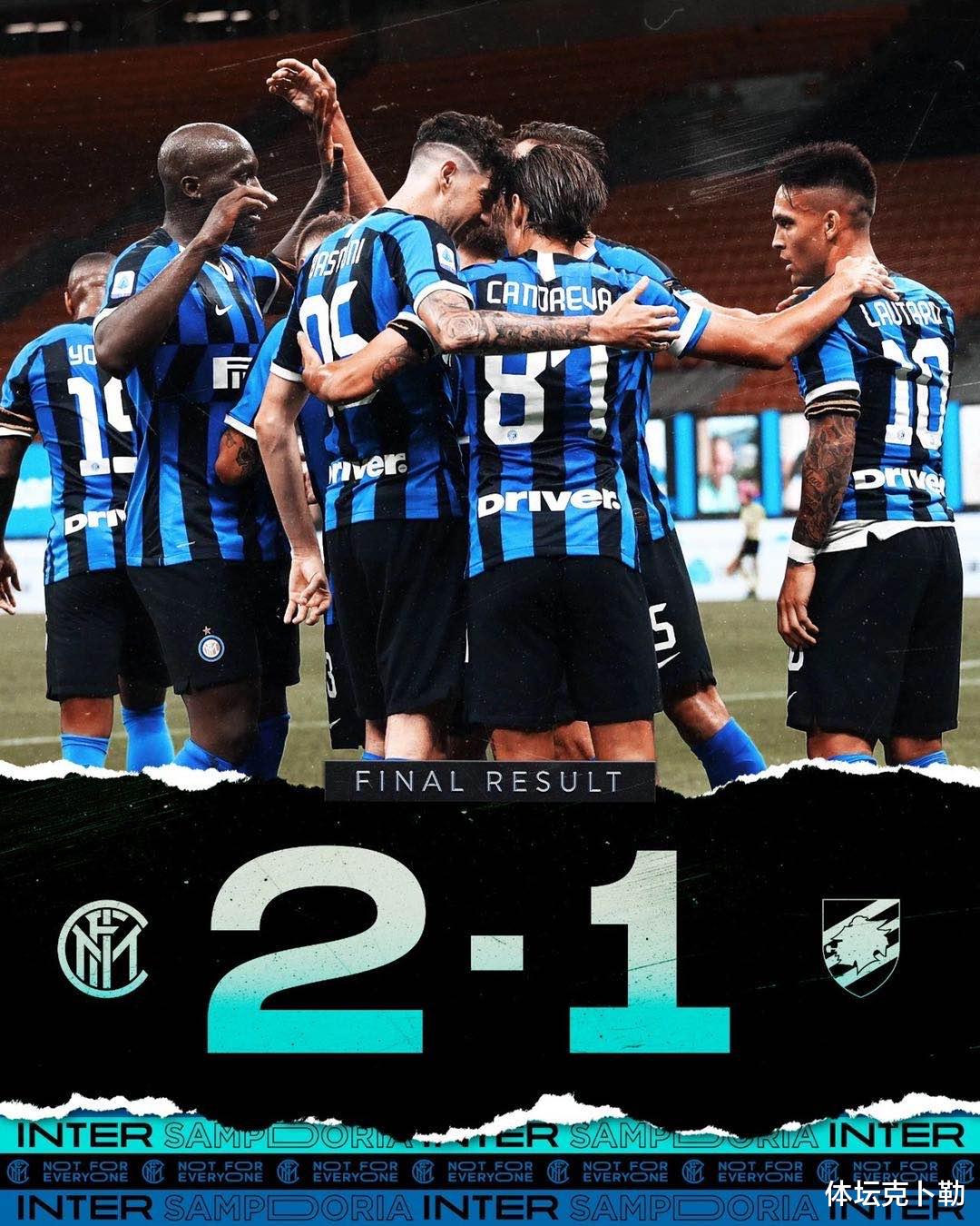 国际米兰@国米锋线双星闪耀,补赛拿下桑普,中场核心渐入佳境比胜利更重要