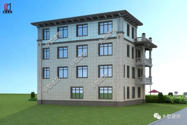 []16X14米豪华四层别墅，设计格调满满，打造高品质农村生活！