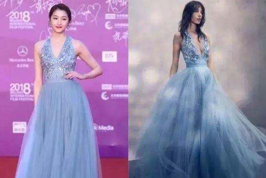 霍思燕|范冰冰遇上霍思燕，都是穿羽毛礼服，对比“杀伤力”也太大了