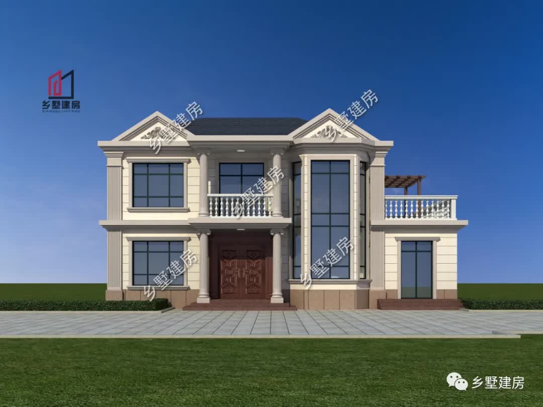 |15×11米二层欧式小别墅，堂屋＋土灶厨房