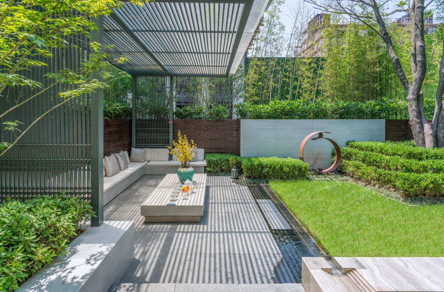 |1楼“花园庭院”设计，没大别墅，也可以买个底楼的房子造花园