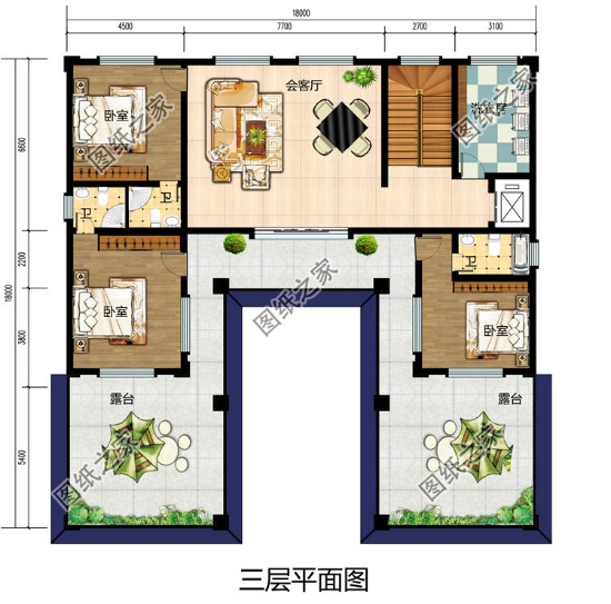 |3套三层别墅大户型，有效果图和平面图，过完年就建