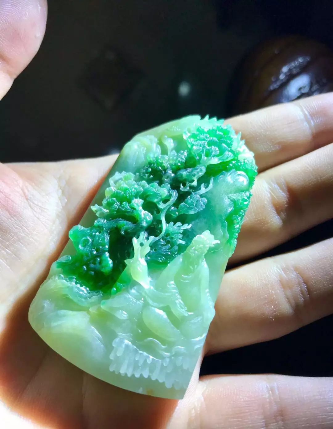 翡翠|3800淘来的翡翠原石，切开后鸦雀无声，成品却让人惊喜不已！