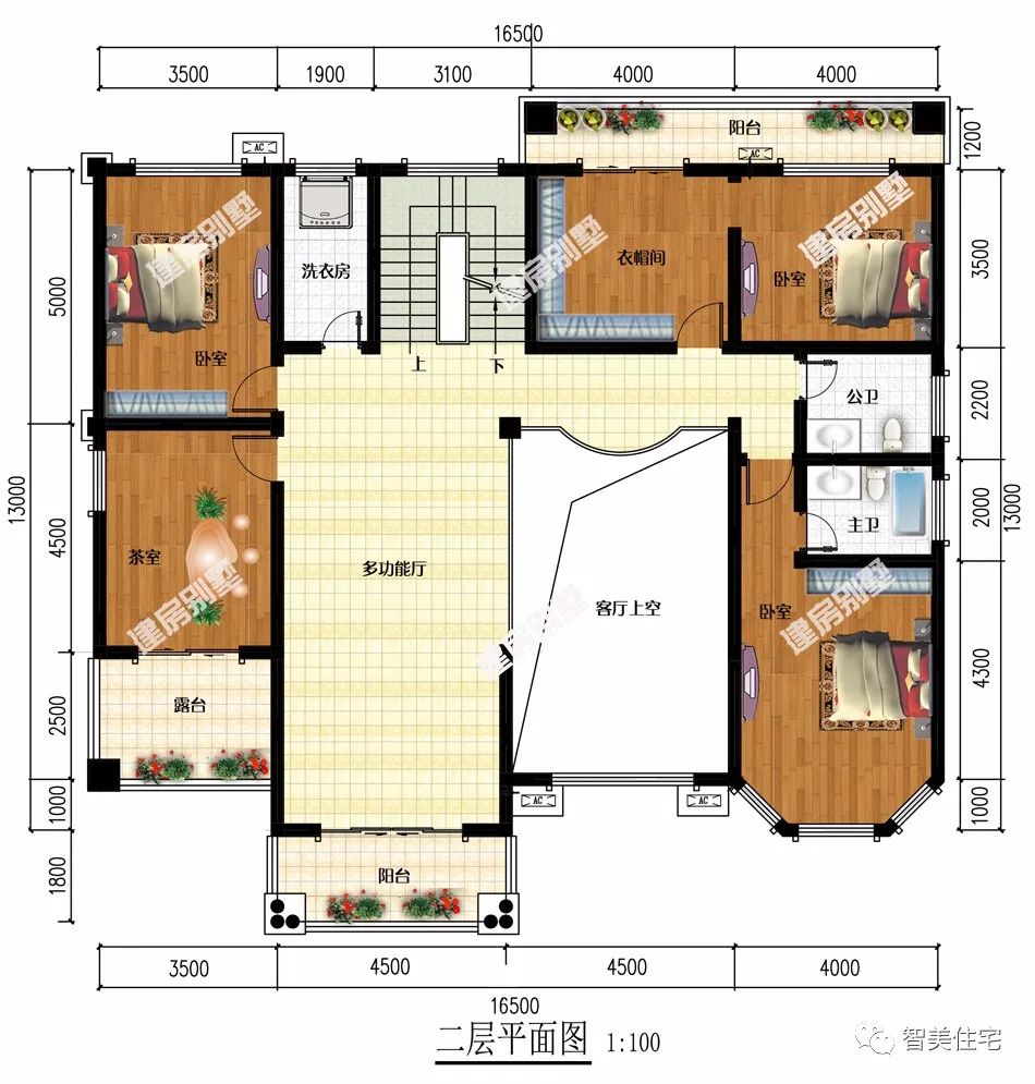 |带车库设计的两栋自建别墅，第一栋造价45万，各种配置都有