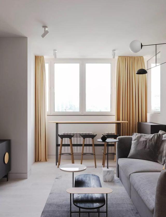 |乌克兰42平米小公寓，设计精致完美，黄色元素贯穿始终，真优秀！