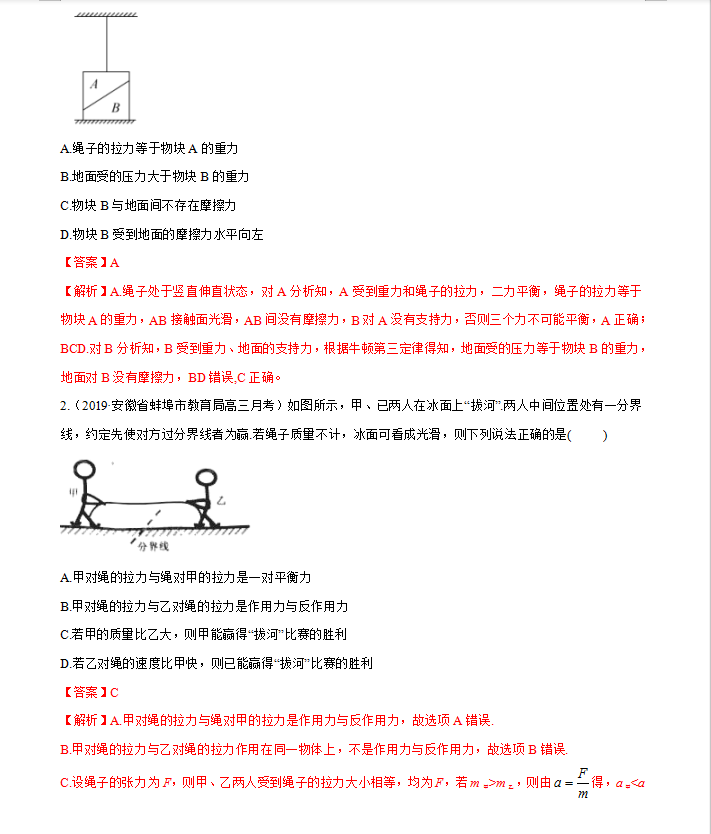 物理|北大学姐整理：2021高考物理牛顿运动定律版块攻略（含解析）
