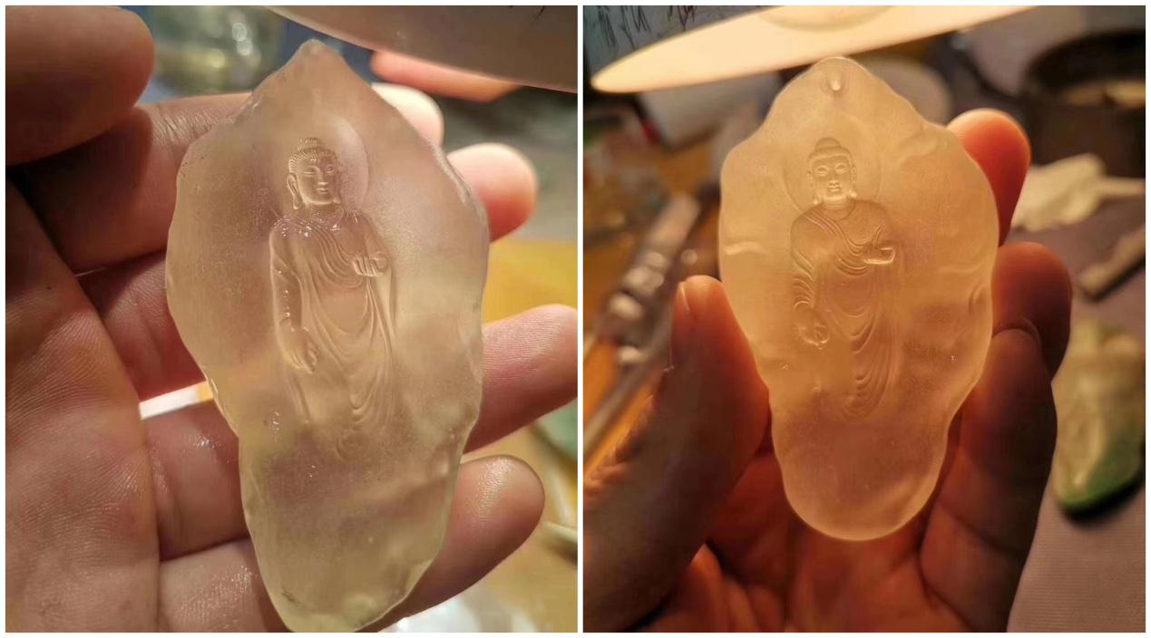 翡翠|这两块翡翠料子太清爽了,女人都爱不释手