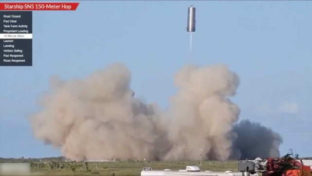 SpaceX|不可思议！星际飞船SN5原型机跳跃测试，不锈钢大桶飞上150米天空
