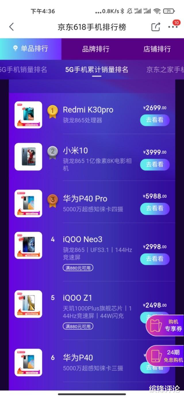 「小米科技」小米5G手机销量强势霸榜，RedmiK30Pro一骑绝尘，不愧是5G先锋！