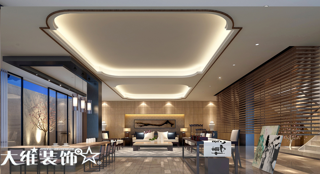 「」别墅装修设计-新中式风格设计，风雅大气，每到一处都是风景……