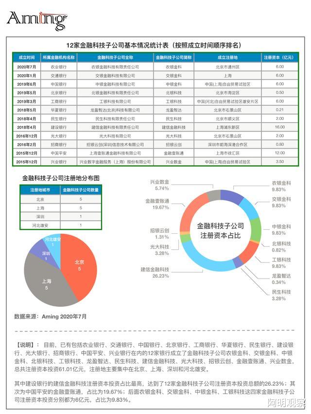 十二大行的金融科技子公司，哪傢註冊資本最高？-圖2