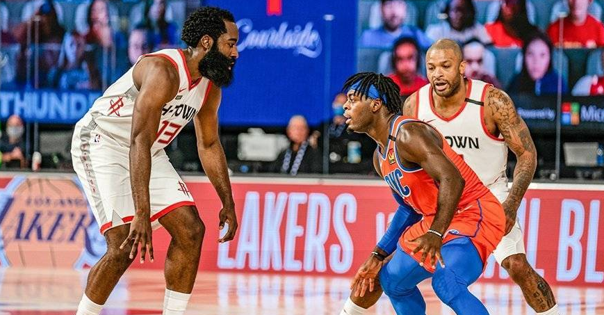 火箭队|19-2，火箭4分钟打崩雷霆，威少没发力，雷霆铁匠12中2，两人离场