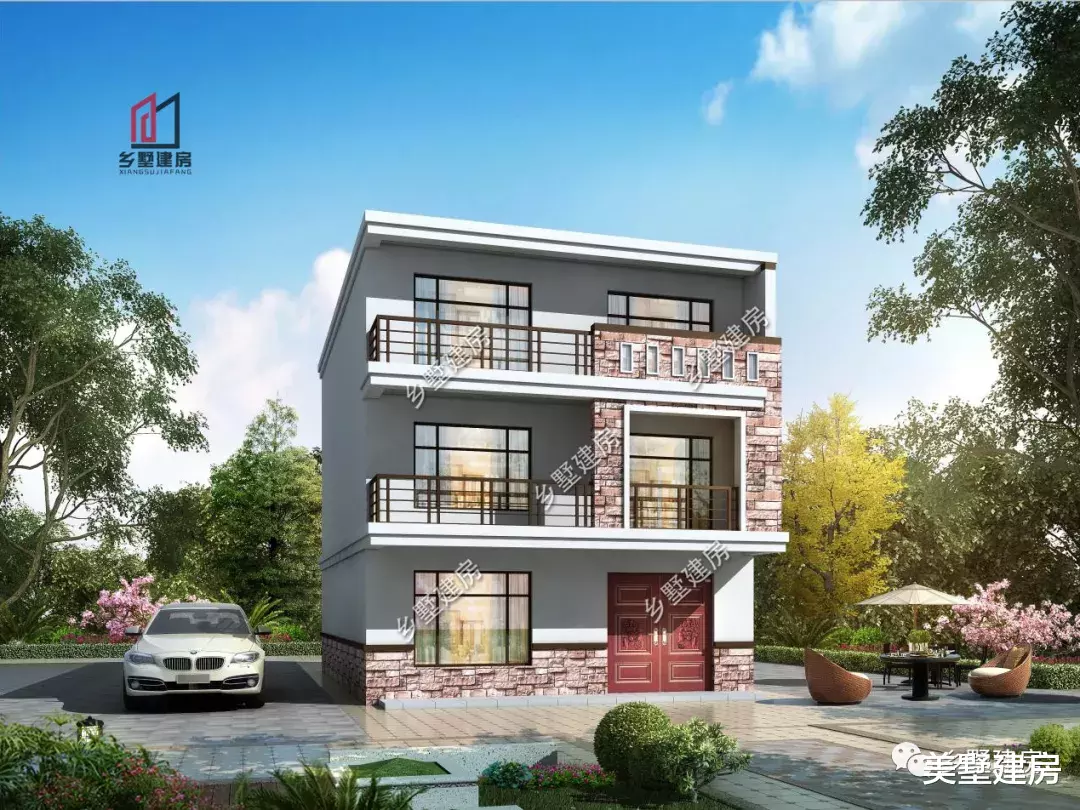 |简洁明快平屋顶别墅,经济又美观,收藏了回去盖!