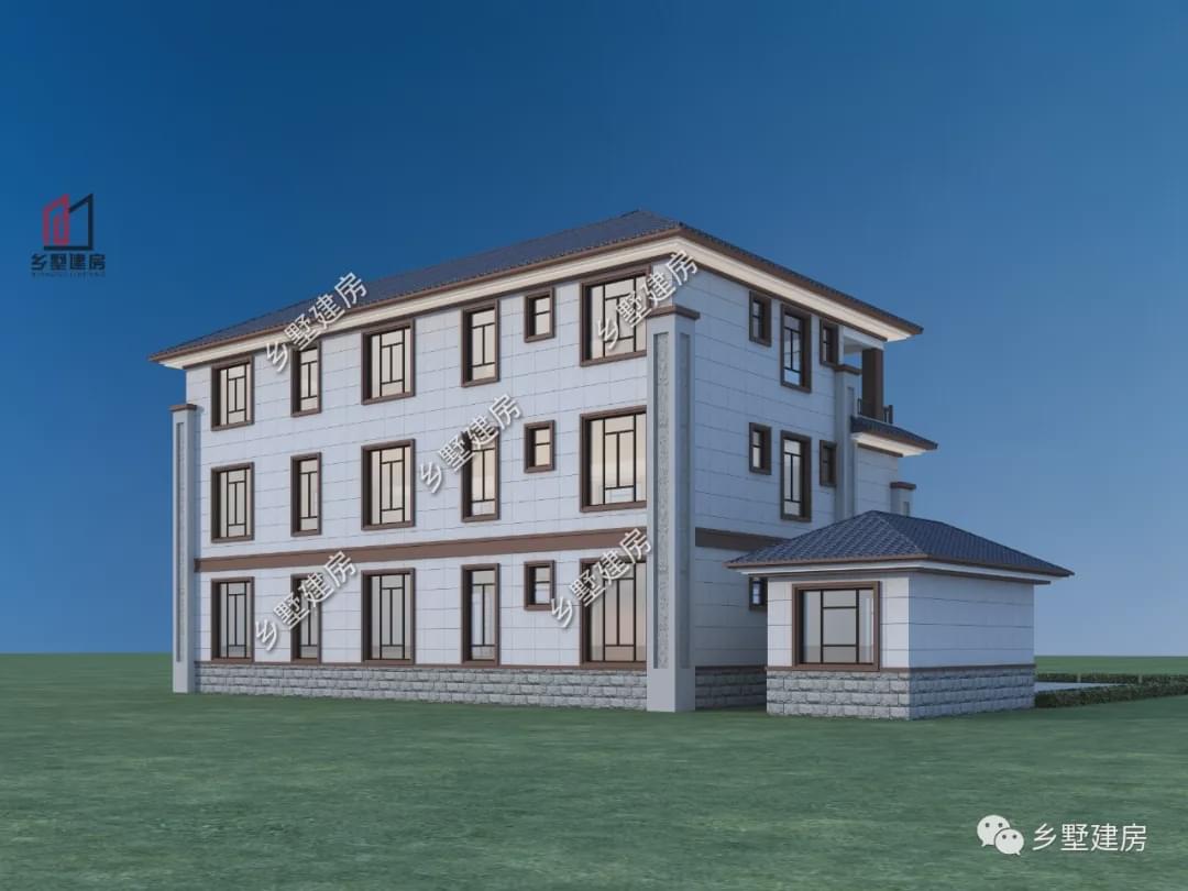 |这款新中式三层别墅,一百年都不过时,是您值得一建的好房子!