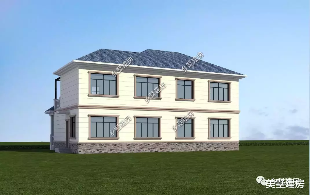 占地169平二层田园风别墅，主体32万，开春建房就选它！