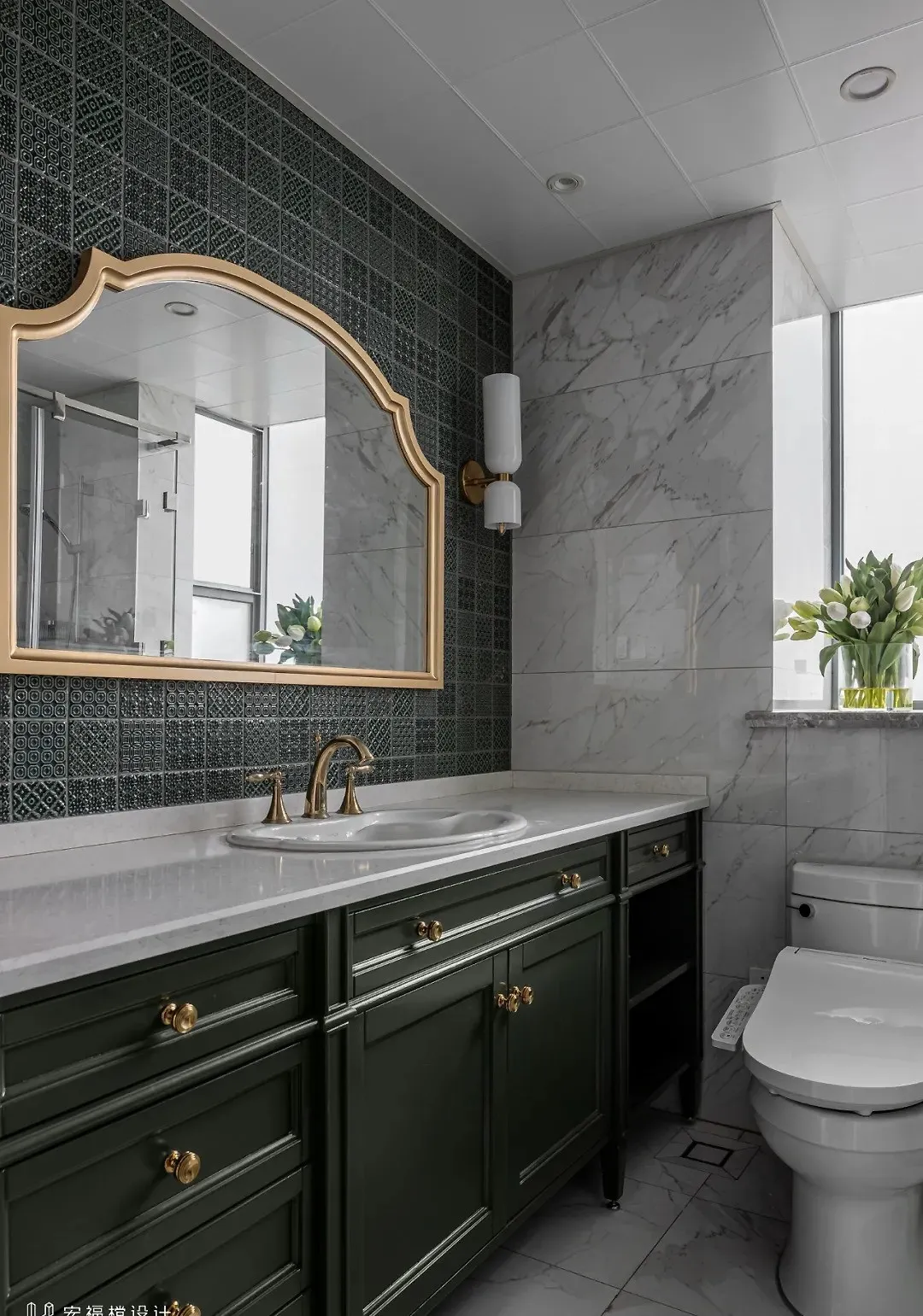 ：100㎡现代美式风格新房装修，横厅采光绝了！