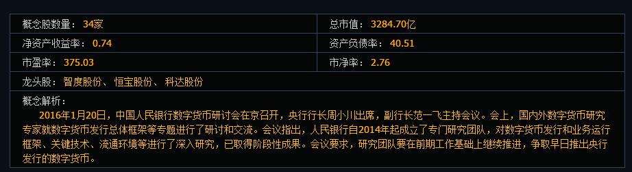 「数字货币」数字货币板块异动，A股17只相关优质个股曝光，绩优股净利润5亿