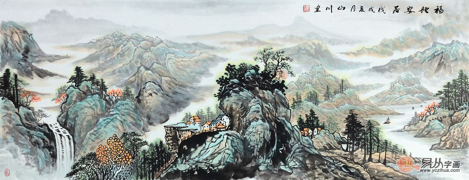 「山水画」居家装饰挂画分享，美不胜收的国画山水