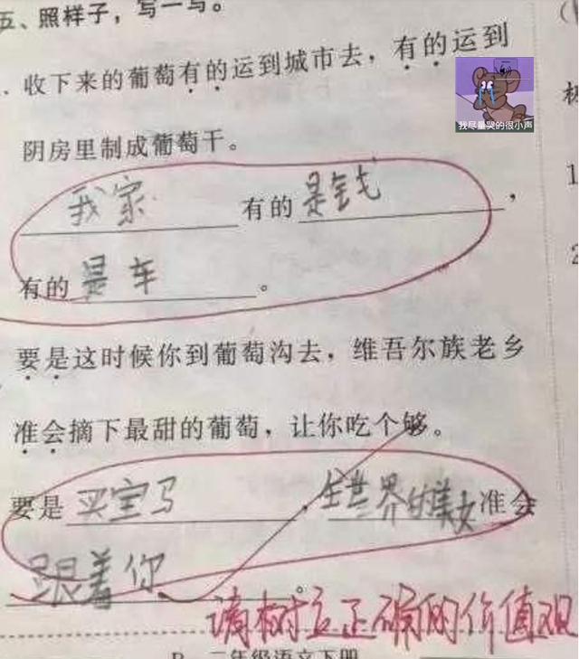 教师■小学生爆笑试卷火了，词语写出“蛋崩菊裂”，老师：请给我解释下