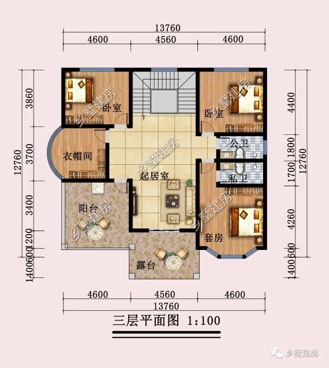 |农村三层欧式别墅，大气优雅，又具现代风的清新脱俗