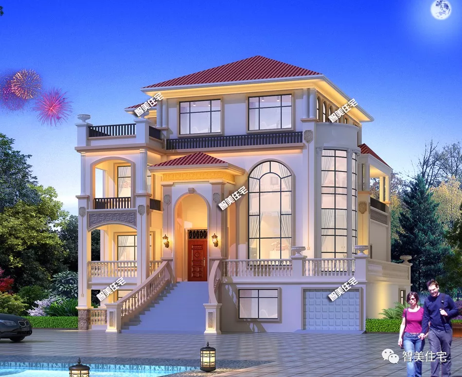 :两栋建在农村老家的百万豪宅,简欧风格设计,漂亮气派太长面子