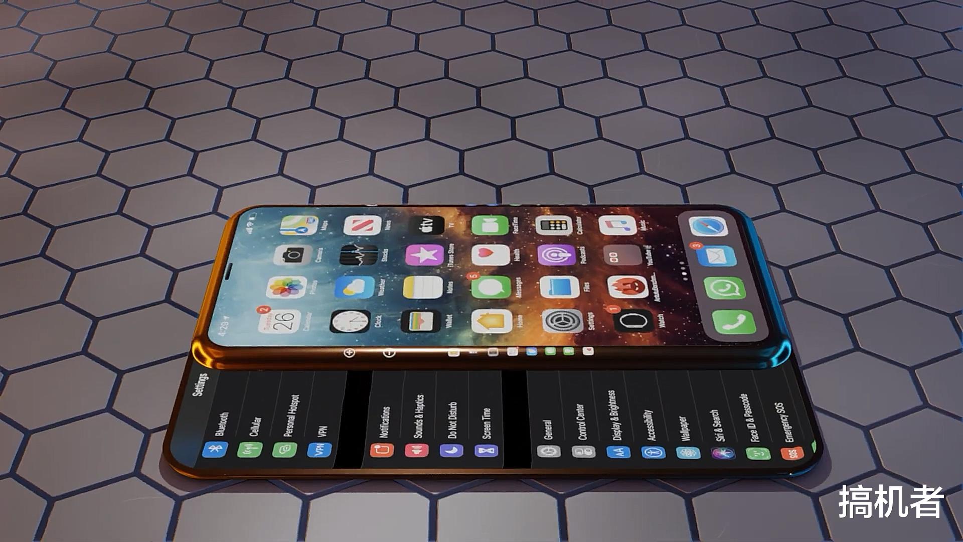 #iphone12#iPhone12概念图：双层机身两块全面屏，屏幕还能左右滑动