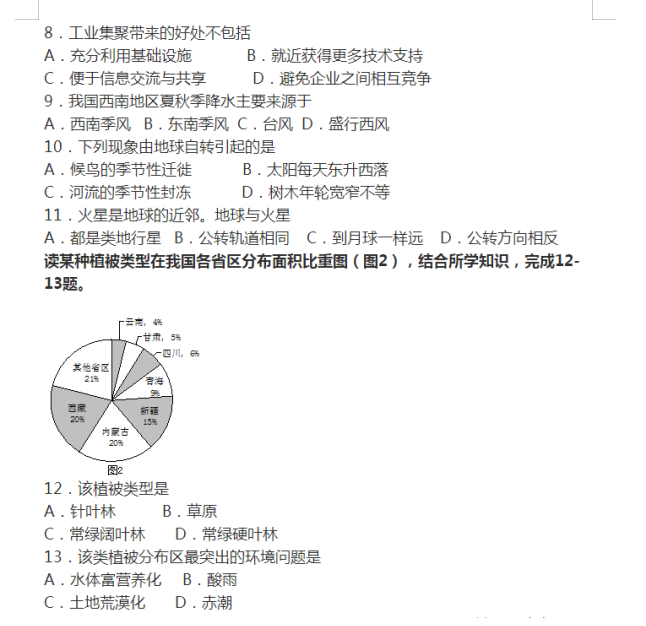 「」高考地理选择题专题：高效秒杀法+70道专项练习（附答案及解析）