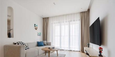 []100平现代简约原木新房，给家一点留白，更加清新舒适！