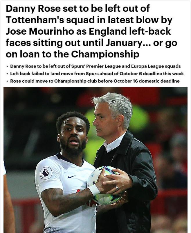 热刺|热刺刺头没人要 穆里尼奥宁愿用U18也不用他 英冠也没球队要罗斯