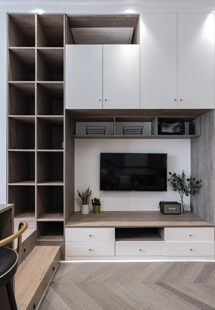 |35㎡北欧风单身公寓，全屋收纳柜+多功能卧室设计，太实用了！