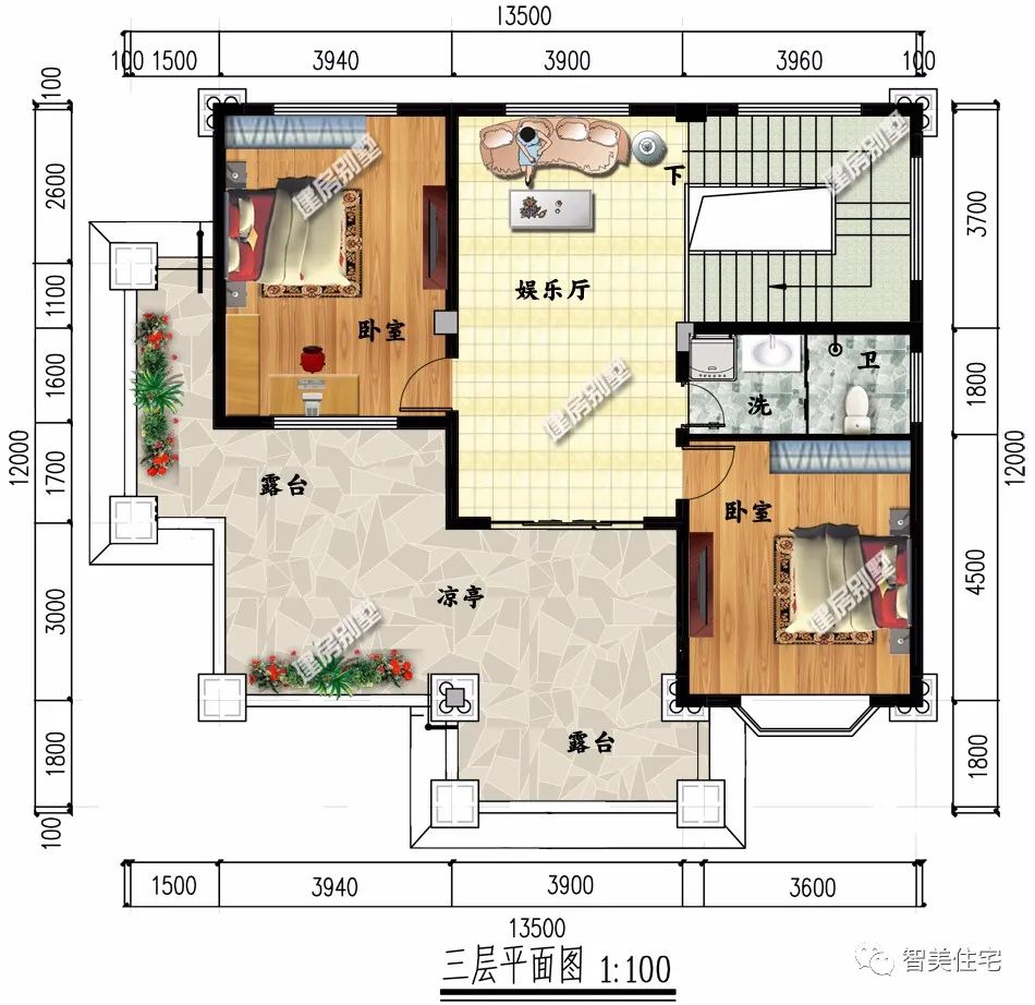 |欧式风格设计，带地下室车库的豪宅，这类户型真是万里挑一
