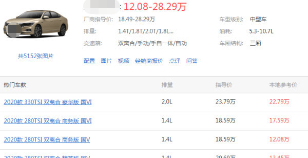 大众帕萨特|大众下狠心,帕萨特从18.49万降至12.08万,买雅阁后悔了