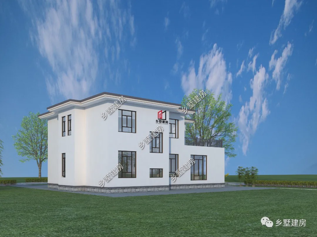 ：百看不厌现代风二层别墅，浪漫与庄严的结合，农村建房的新篇章！