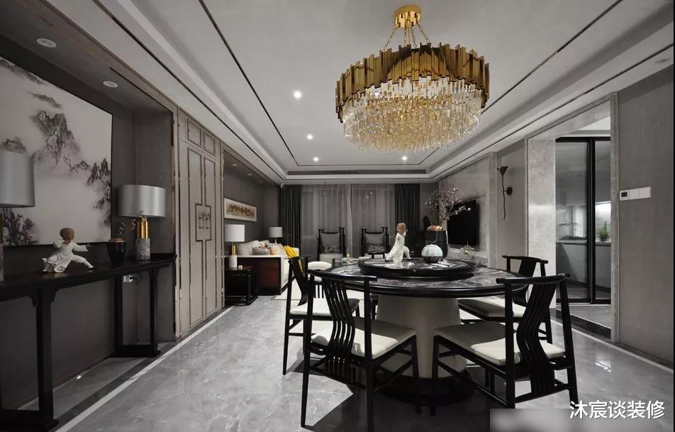 |一家四口新房，新中式搭配现代轻奢元素，室内惊艳无比，很上档次