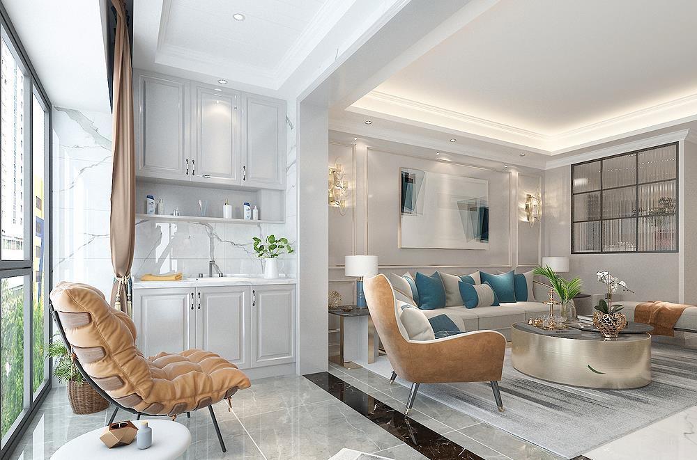 『』90后年轻夫妻的美式混搭风格装修，125平米三房，时尚前卫又雅致