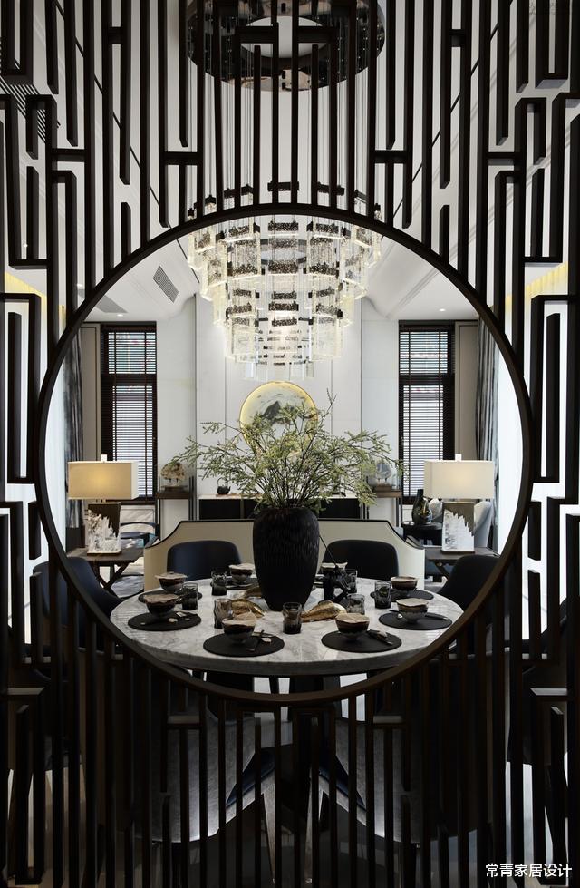 『背景墙』450㎡四层独栋别墅,品味现代东方美学,一进门就被迷住