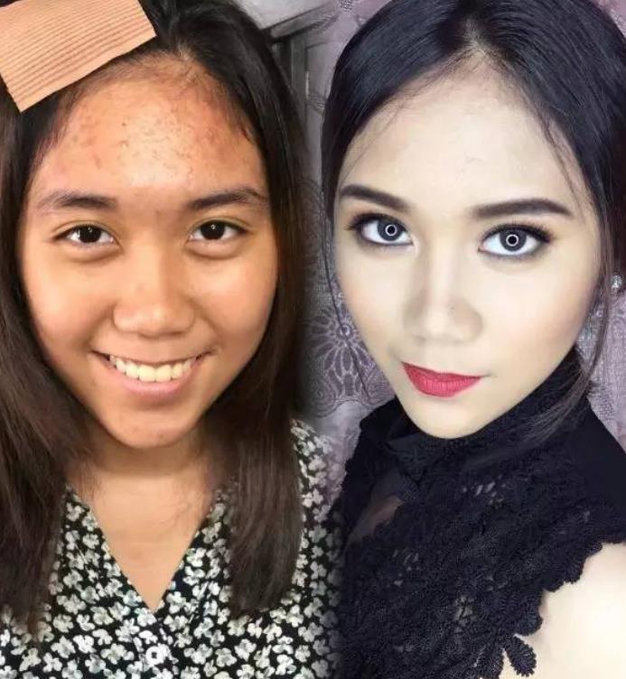 诗韵教育 女大学生化妆前后对比照走红,前后判若两人,男同学看到怀疑人生