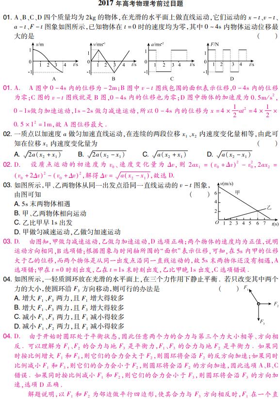 「物理」备战2020高考！物理基础知识点和物理专项练习，（含解析）