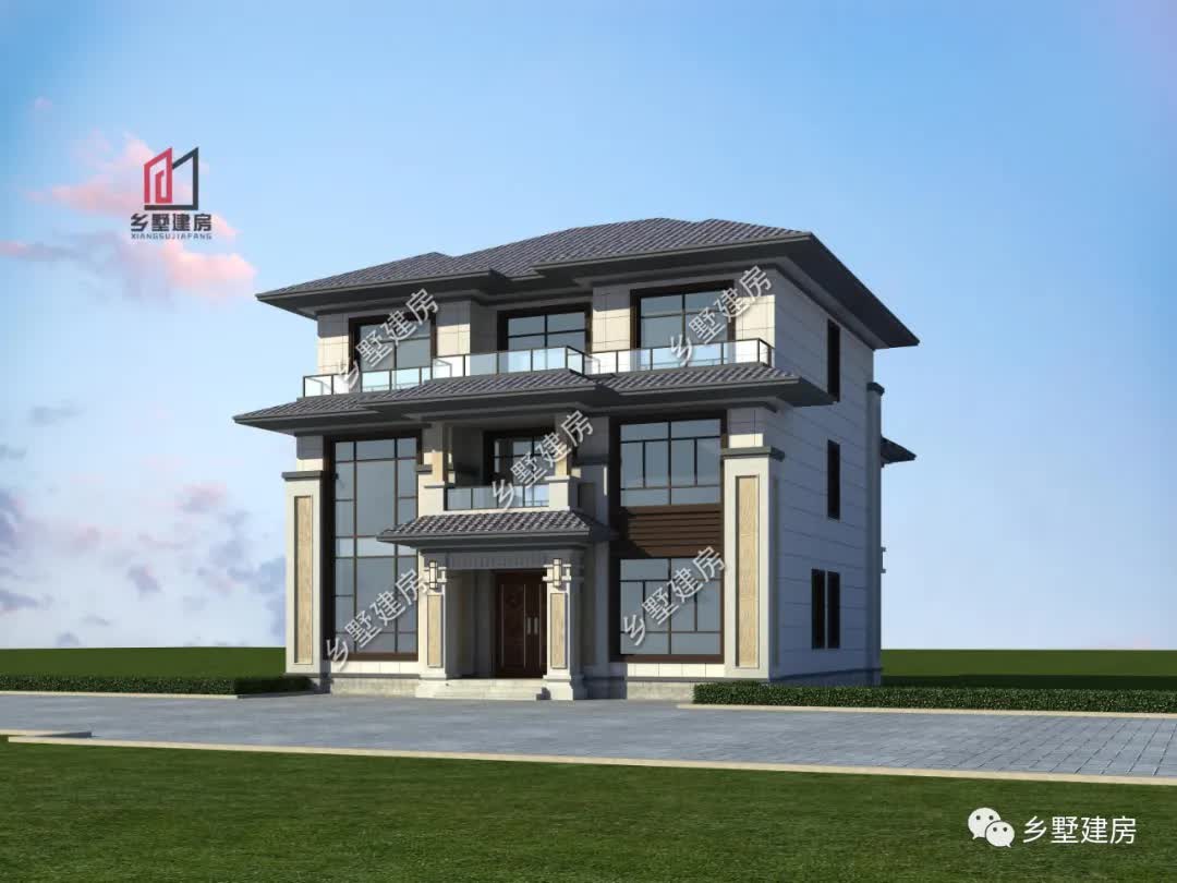 |13X13米典雅大气三层新中式，11卧6卫格局好，经典永不过时