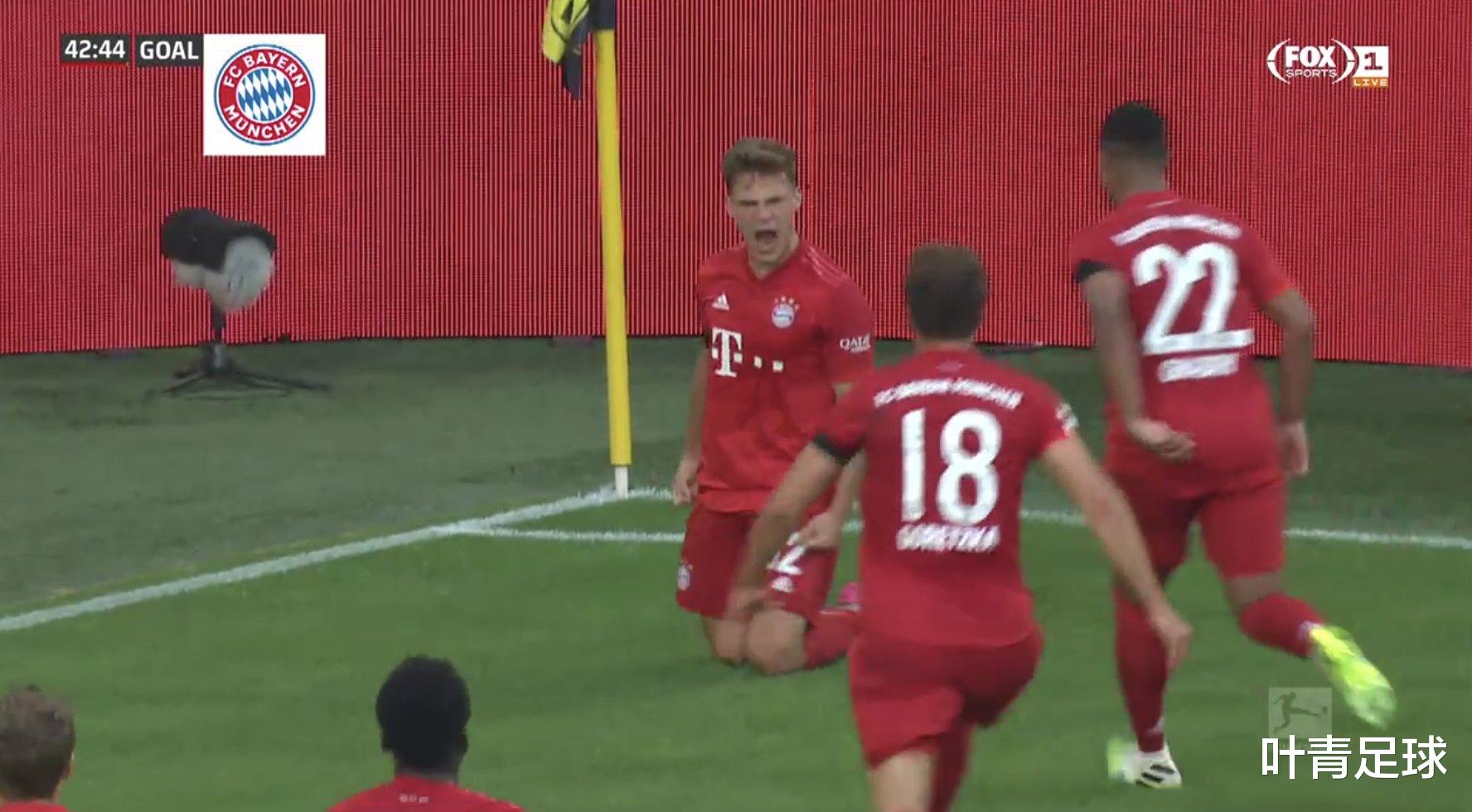 拜仁慕尼黑：20米绝妙世界波！拜仁6400万大将彻底嗨了，疯狂滑跪庆祝