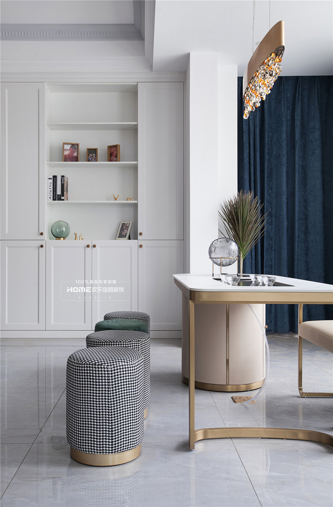 |200平美式轻奢婚房,前卫而精致,满满的小资情调