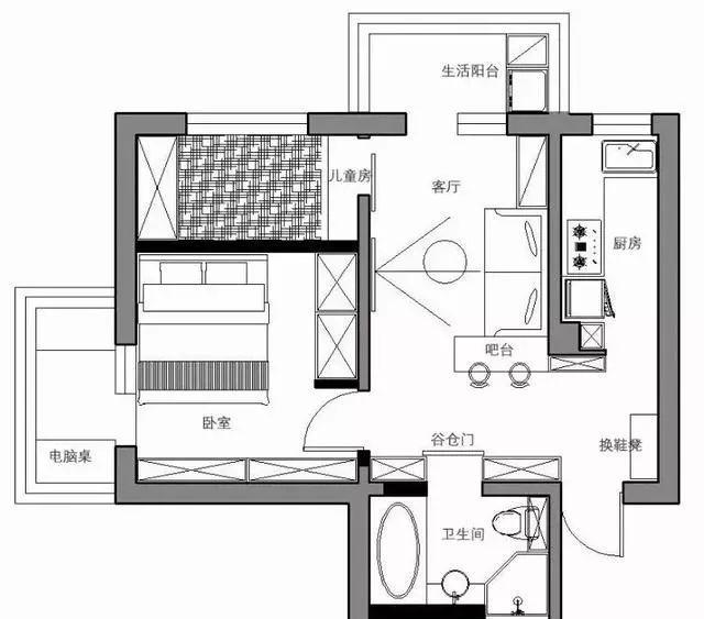 80后“老阿姨”的50平小家，主卧内含阳光小书房，这还真没见过