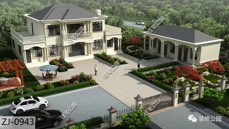 |30套经典农村法式风格户型图，带效果平面展示