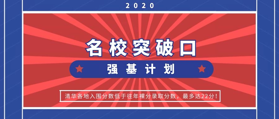 强基计划|名校突破口“强基计划”,清华各地入围分数低于往年裸分录取分数,最多达22分!