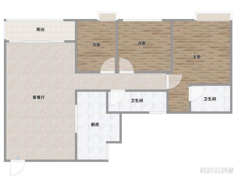 『』沙发墙和电视墙贴了一部分瓷砖，时尚有档次，夏天都凉快了不少