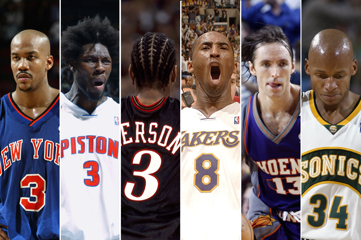 科比·布莱恩特@美评03一代和96黄金一代最强5人组，若是打7局，哪队能够获胜？