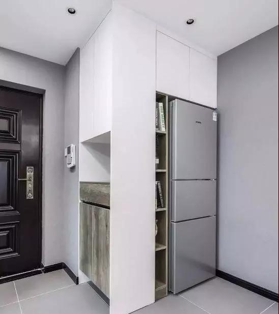 『』100平米的简欧风新房完工，冰箱融入玄关超实用，设计感超强