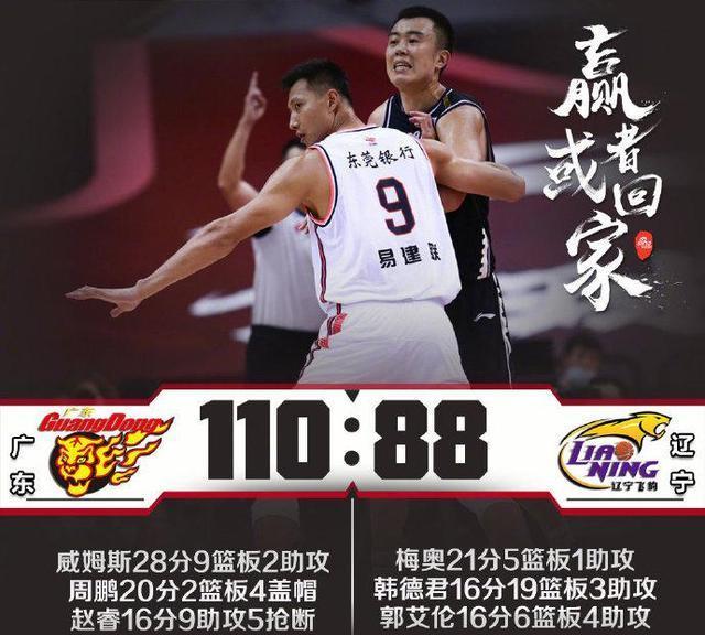 广东男篮|辽宁队末节崩盘！广东队以110-88胜辽宁队先下一城，总比分1-0