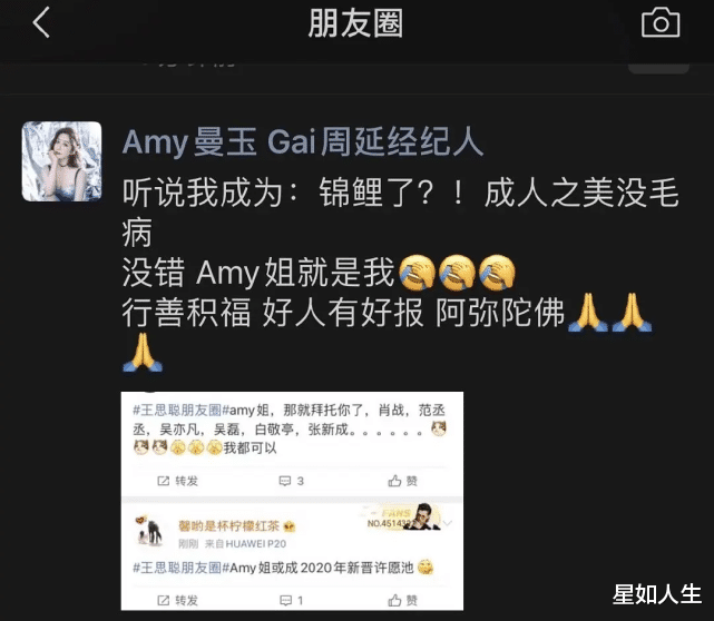 王思聪|Amy姐背景资料遭扒，被王思聪称赞太有实力，本人疑发朋友圈回应