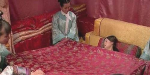 「甄嬛」甄嬛诞下双生子时，大家的重点都在甄嬛身上，谁注意她盖的被子了